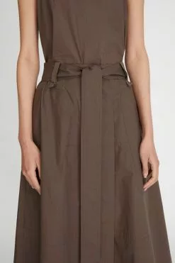 LM Poplin Flare Skirt -Dress store 10 LMPoplinFlareSkirt Chocolate 01925 scaled