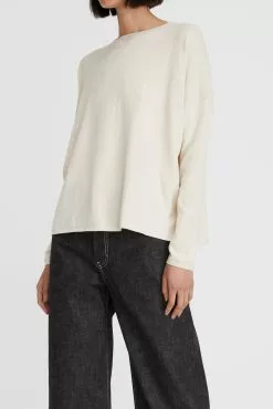 Cotton Cashmere Boxy Knit -Dress store 19 CottonCashmereLSBoxyKnit Oat 0394 scaled