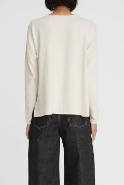 Cotton Cashmere Boxy Knit -Dress store 19 CottonCashmereLSBoxyKnit Oat 0400 scaled