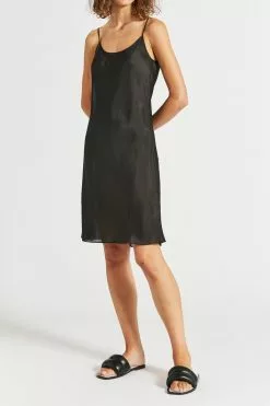 Bias Round Neck Silk Slip