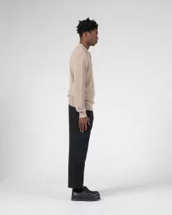 Merino Polo Sweater Tan -Dress store 2022 AW On Model Product Images Hi Res 299