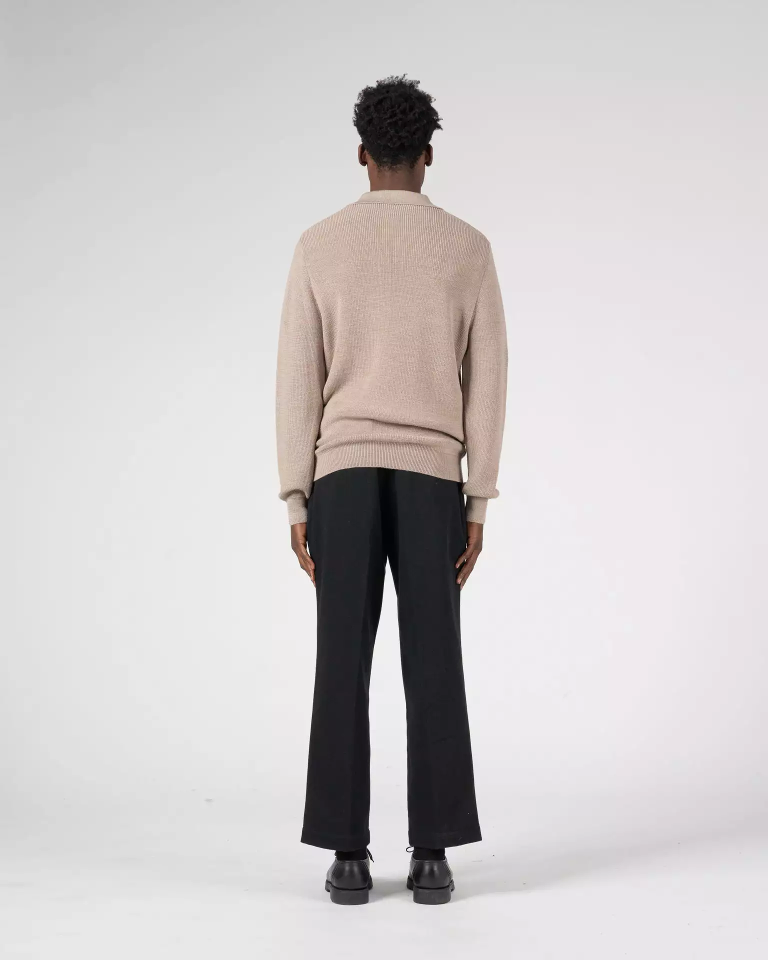 Merino Polo Sweater Tan - Image 5