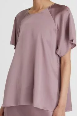 Stella Silk Raglan Tee -Dress store 31 StellaSilkSatinRaglanTop Rosewood 0615 scaled