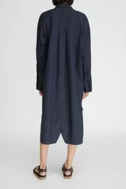 LM Poplin Long Sleeve Shirt Dress -Dress store 3 LMPoplinLSShirtDress Navy 0058146 scaled