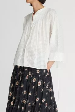 Madeleine Tie Front Blouse -Dress store 47 MadelineBlouse Natural 0948173 scaled