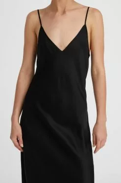 Stella Silk Satin Slip Dress -Dress store 58 StellaSilkSatinSlipDress Black 0846 scaled