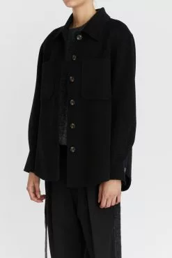 Florentine Cashmere Shirt Jacket -Dress store 58 florentineshirtjacket black 0884 scaled