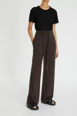 Cotton Cashmere Wide Leg Pant