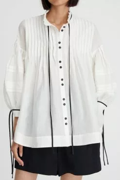 Belle Balloon Sleeve Shirt -Dress store 66 BelleBalloonSleeveShirt Natural 1243 scaled