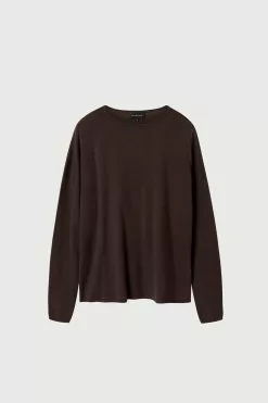 Cotton Cashmere Boxy Knit -Dress store 66 CottonCashmereTee Chocolate scaled