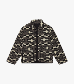 Reverse Zip Pile & Quilt Jacket Grey