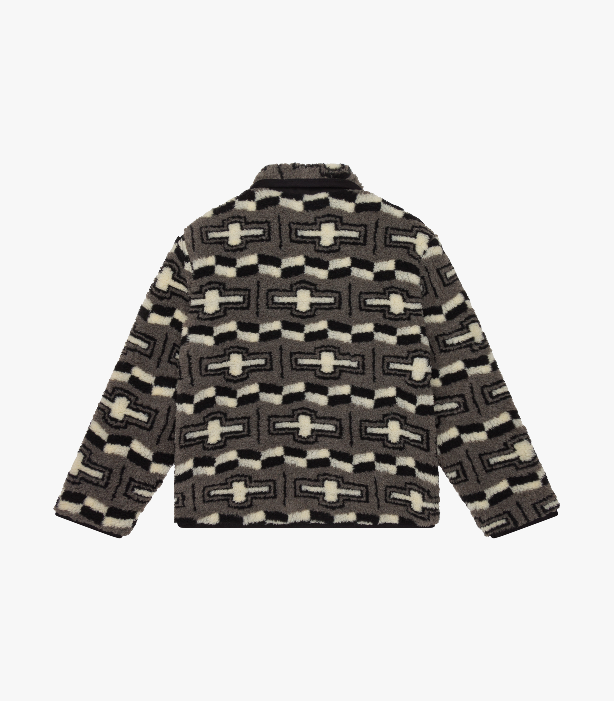 Reverse Zip Pile & Quilt Jacket Grey 2 Reverse Zip Pile & Quilt Jacket Grey - Image 2