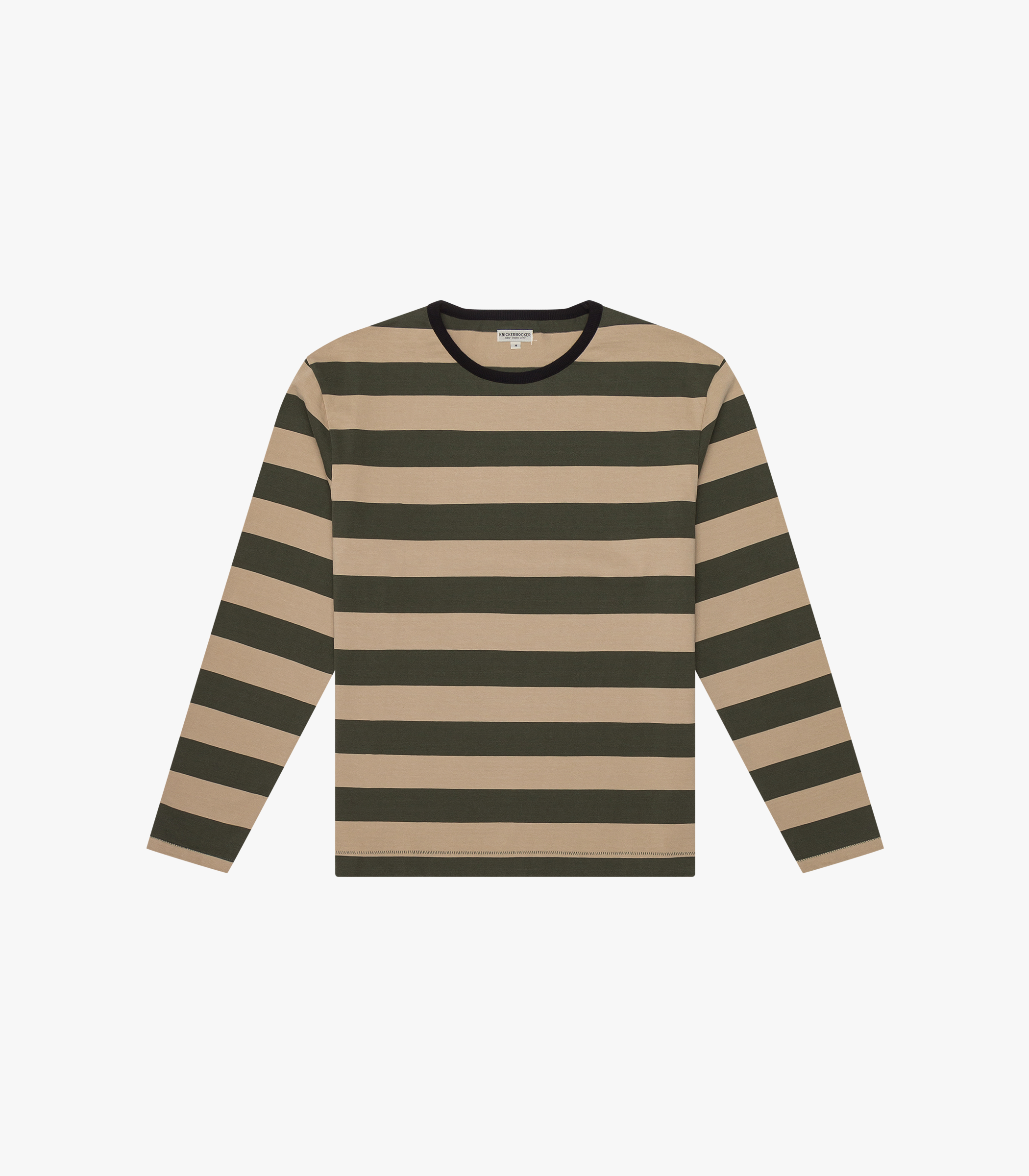 Bar Stripe Tee L/S Tan/Green 1 Bar Stripe Tee L/S Tan/Green