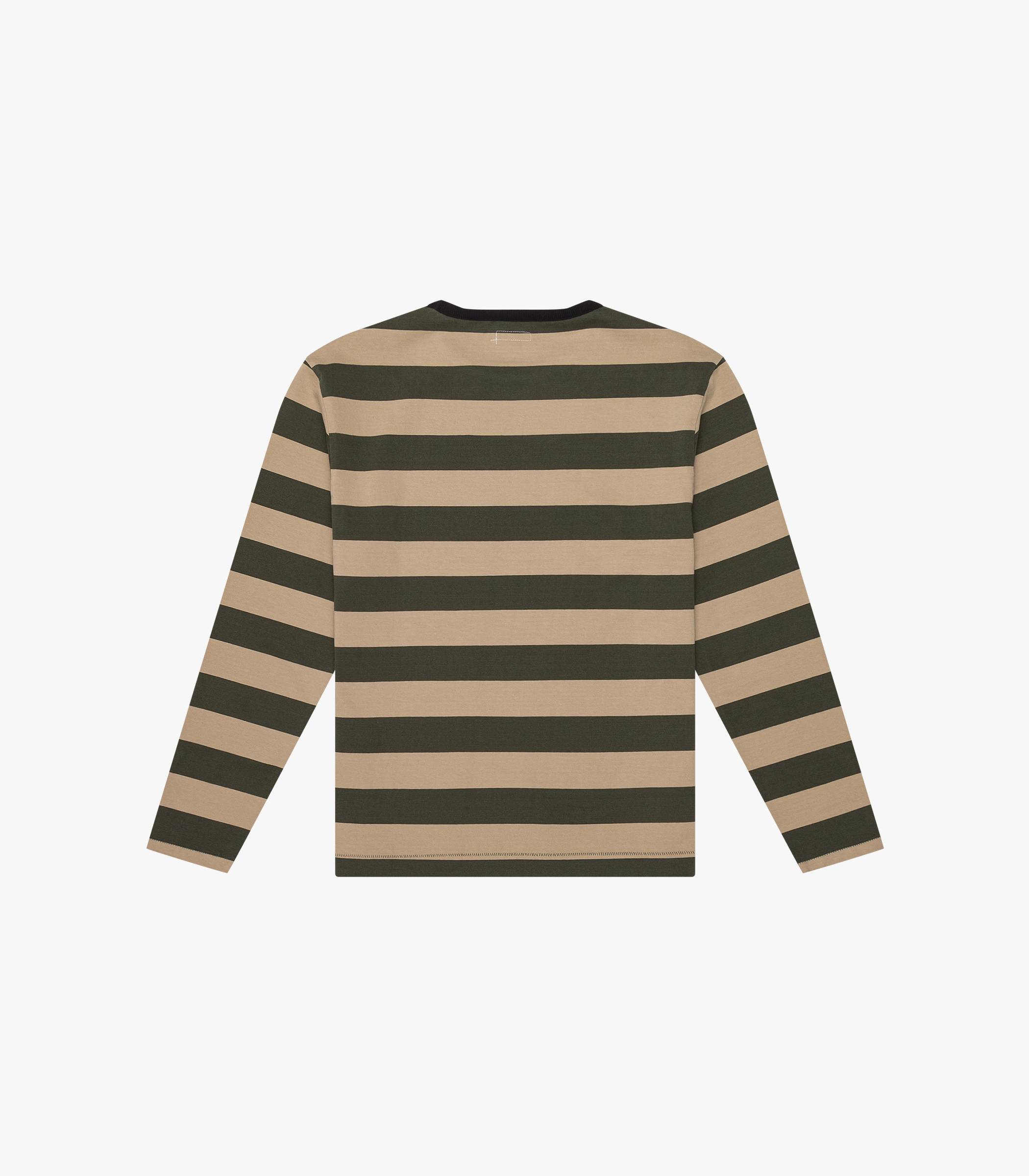 Bar Stripe Tee L/S Tan/Green 2 Bar Stripe Tee L/S Tan/Green - Image 2