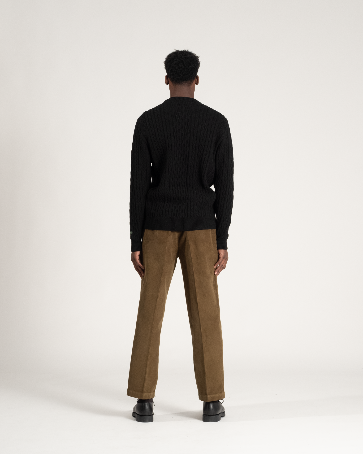 Cable Knit Wool Sweater Black - Image 5