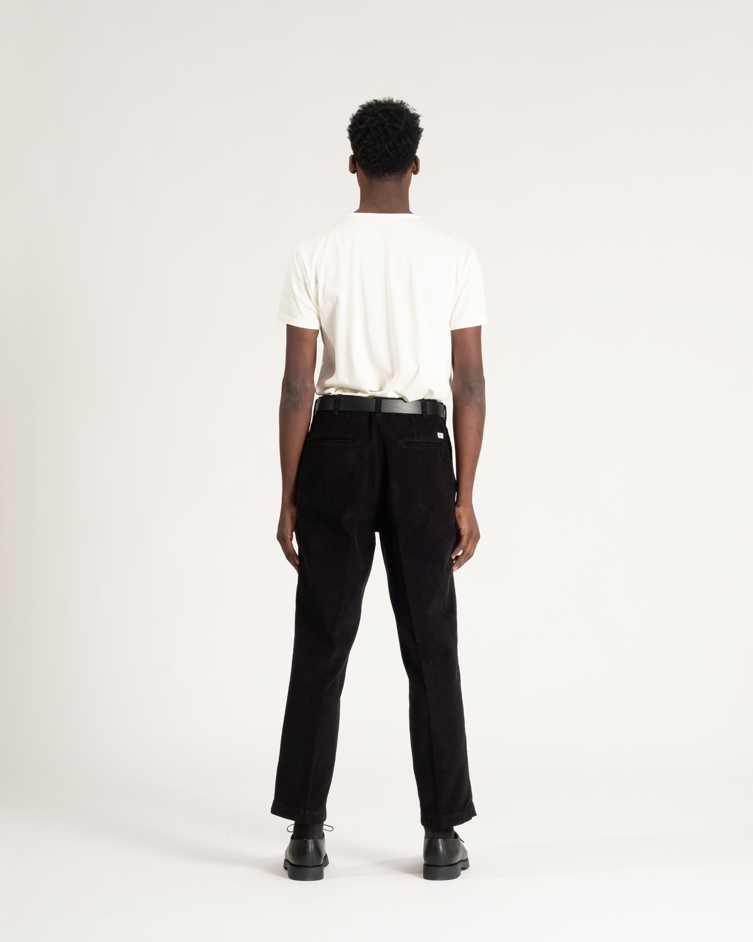Corduroy Flat Front Pant Black - Image 5