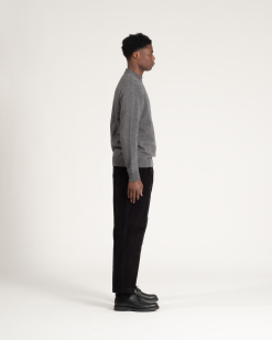 Wool "K" Sweater Charcoal -Dress store AW 21 On Model Web Res K Wool Sweater 002