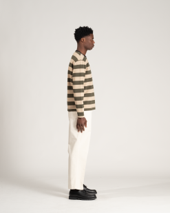Bar Stripe Tee L/S Tan/Green 8 Bar Stripe Tee L/S Tan/Green -Dress store AW 21 On Model Web Res Mojave Tee Heavyweight LS 010