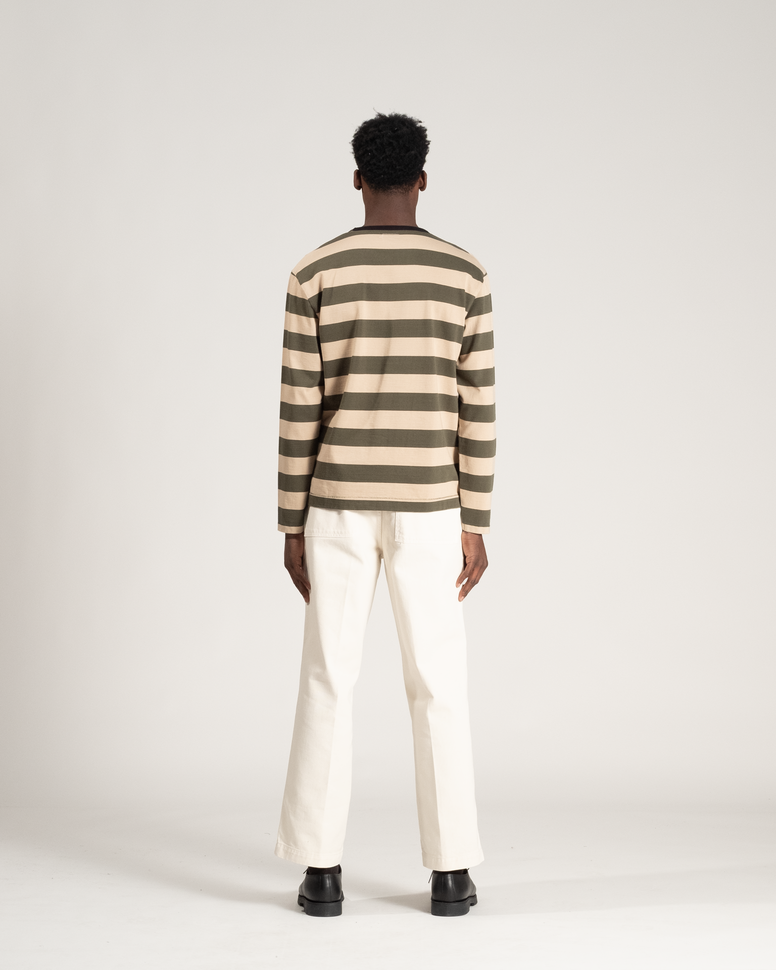 Bar Stripe Tee L/S Tan/Green 5 Bar Stripe Tee L/S Tan/Green - Image 5