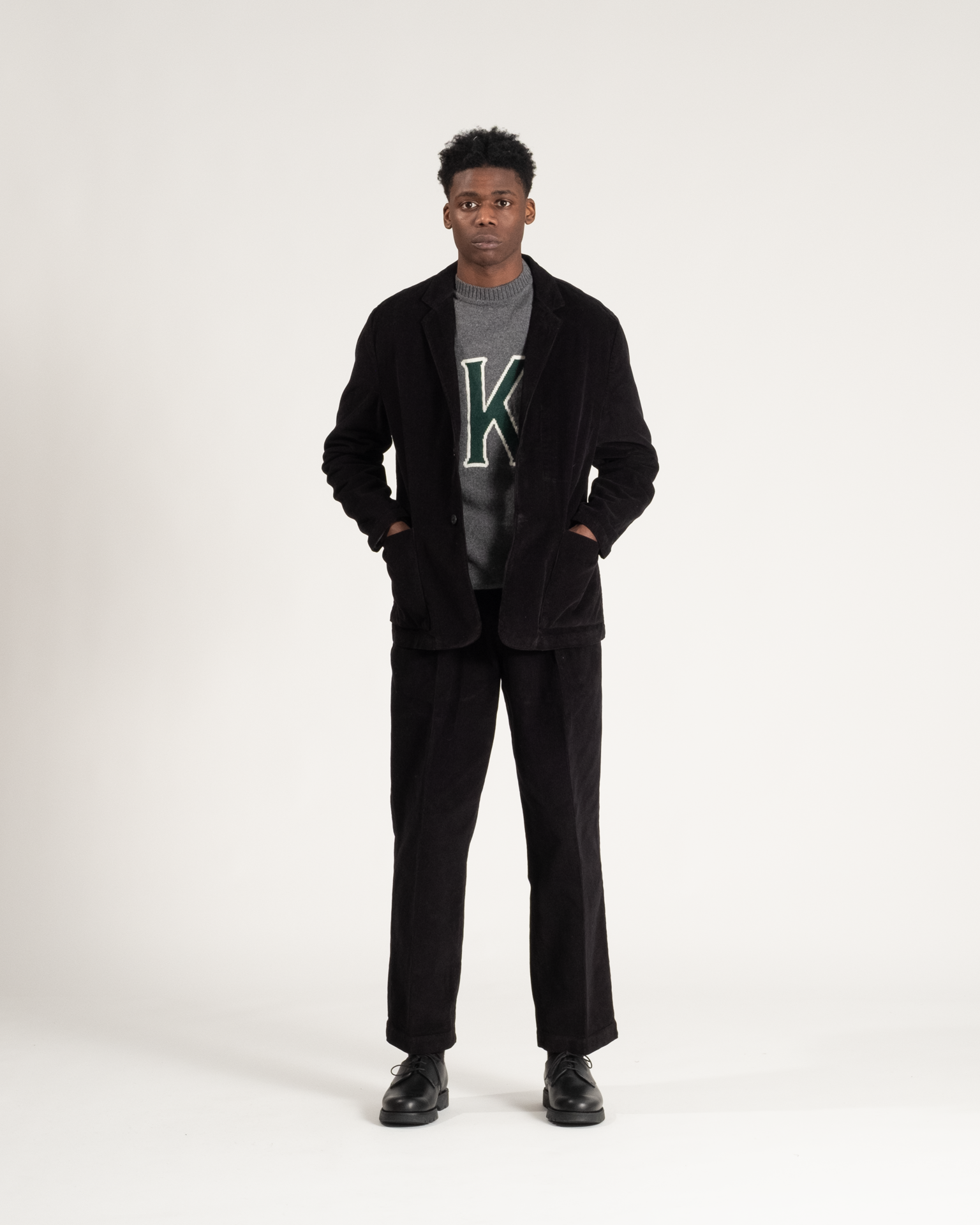 Corduroy Sack Jacket Black - Image 3