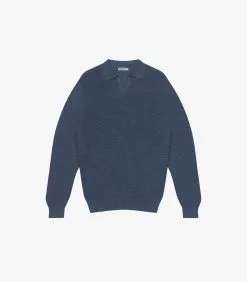 Merino Polo Sweater Sky