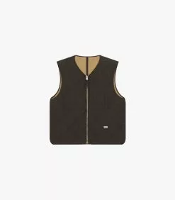 Suffolk Reverse Vest Khaki/Forest