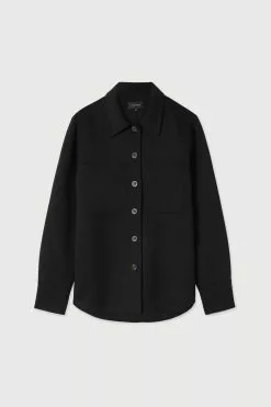 Florentine Cashmere Shirt Jacket -Dress store FlorentineCashmereShirtJacket Black 5 scaled