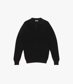 Merino Polo Sweater Black