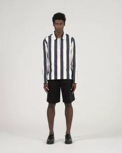 37 Pullover Shirt Blue/White Stripe -Dress store SS22 ON MODEL WEB 166