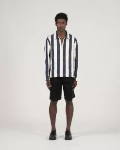 37 Pullover Shirt Blue/White Stripe -Dress store SS22 ON MODEL WEB 169