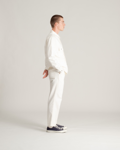 Four Pocket Chore Coat Natural -Dress store Spring 21 On Model Hi Res 150