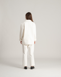 Four Pocket Chore Coat Natural -Dress store Spring 21 On Model Hi Res 285