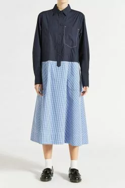 Yale Spliced Shirt Dress